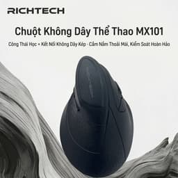 Chuột Không Dây Bluetooth + Usb Receive 2.4 Công Thái Học RICHTECH - MX101, 3 Mức DPI, Êm, Led RGB 7