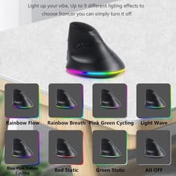 Chuột Không Dây Bluetooth + Usb Receive 2.4 Công Thái Học RICHTECH - MX101, 3 Mức DPI, Êm, Led RGB 4