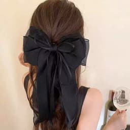 Kẹp tóc nơ ruy băng, chất liệu ruy băng, kẹp tóc nữ 4