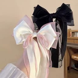 Kẹp tóc nơ ruy băng, chất liệu ruy băng, kẹp tóc nữ 5