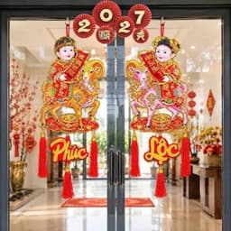 ok Cặp Liễn Treo Trang Trí Tết 2027 Dán Cửa Hình Dê May Mắn, Phúc Lộc Tài, Câu Đối Chúc Mừng Năm Mới 8