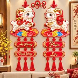 ok Cặp Liễn Treo Trang Trí Tết 2027 Dán Cửa Hình Dê May Mắn, Phúc Lộc Tài, Câu Đối Chúc Mừng Năm Mới 6