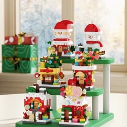 Bộ Lắp Ghép 6in1 Chủ Đề Noel Giáng Sinh, Đồ Chơi Xếp Hình Ông Già Noel Người Tuyết, Quà Tặng Cho Bé 2
