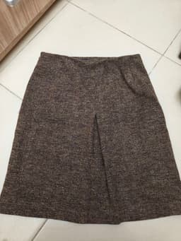 [2hand] Set áo dạ + chân váy nâu vàng muối tiêu nỉ gân size XS S 5