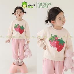 [10-29kg] Bộ Nỉ 2 Da Cao Cấp Premium Cho Bé Gái Mặc Thu Đông Dày Mịn Ấm KIMCHIBABY Họa Tiết Hoạt Hình Micki BN604 7