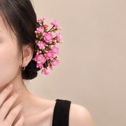 Trâm Cài Tóc Hoa Đỏ Dáng Cành Phong Cách Cổ Trang, Phụ Kiện Tóc Búi Mặc Áo Dài Tết CEM Xinh 8