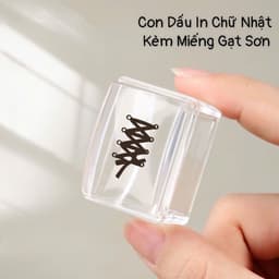 Con Dấu In Chữ Nhật Kèm Miếng Gạt Sơn Sử Dụng Làm Nail Chuyên Nghiệp - Hoangquy.233 5