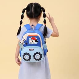 Balo Mầm Non Cho Bé Trai Bé Gái, Balo Trẻ Em Hình Xe Máy Xúc Hoạt Hình, Siêu Nhẹ, Thoáng Khí l 4