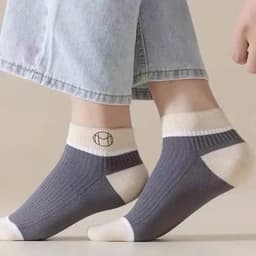 Tất Nam Cổ Ngắn Cotton Co Giãn Họa Tiết Núi Phú Sĩ Đan Lưới Thoáng Khí Chống Trượt Bo Chun Freesize 4