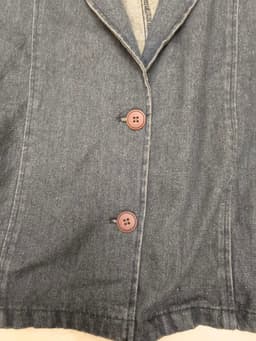 [2hand] Áo ghi lê jean xanh đậm có khoá chun gấu cổ vest freesize đến 2XL 7