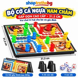 Bộ Cờ Cá Ngựa Nam Châm Gấp Gọn Cao Cấp 31.5cm - Đồ Chơi Bàn Cờ Giải Trí Trí Tuệ Cho Bé Và Gia Đình 1