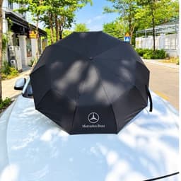 Ô Dù Cầm Tay Cán Gỗ Màu Nâu Phong Cách Mercedes-Benz, Ô Che Mưa Che Nắng Sang Trọng, Quà Tặng Cao Cấp 5
