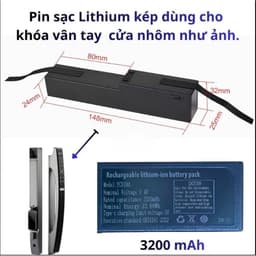 Pin Sạc Lithium 4200mAh 5000mAh Cho Khóa Điện Tử Vân Tay Thông Minh, Pin Thay Thế Khóa Cửa – Bảo Hành 12 Tháng 9