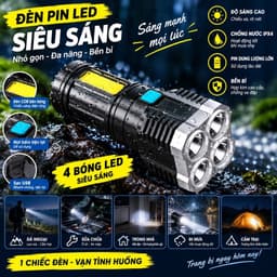 Đèn pin Mini.Sáng 4 chế độ, Đèn chiếu điểm, cho đi xe đạp Cắm Trại Đi Bộ Đường Dài Ngoài Trời Đèn khẩn cấpo 1