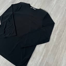 [ Hiền BigSize] Áo Thun Dài Tay Nữ Cổ Tròn Có Đệm Vai Cao Cấp - Áo Kiểu Độn Vai Đen Đứng Phom Hàn Quốc 2