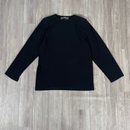 [ Hiền BigSize] Áo Thun Dài Tay Nữ Cổ Tròn Có Đệm Vai Cao Cấp - Áo Kiểu Độn Vai Đen Đứng Phom Hàn Quốc 1