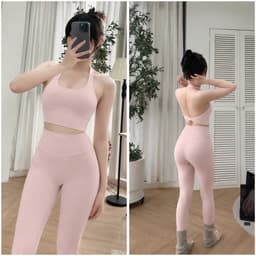 [Hoả Tốc Sẵn] Đồ Tập Gym,Yoga,Pilates Áo Bra Hở Xoắn Lưng Quần lưng cao !Nuls gen bụng Cao Cấp 2