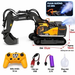 Đồ chơi xe cẩu , xe ben điều khiển từ xa , gầu và ben hợp kim , xe công trình điều khiển 1