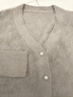 [2hand] Áo cardigan len lông thỏ cúc ngọc nâu freesize đến XL 5
