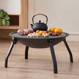 BẾP BBQ GIA ĐÌNH GẤP GỌN – BẾP NƯỚNG THAN TRÒN 55CM KÈM VỈ VÀ DỤNG CỤ NƯỚNG 9
