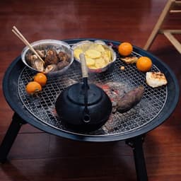 BẾP BBQ GIA ĐÌNH GẤP GỌN – BẾP NƯỚNG THAN TRÒN 55CM KÈM VỈ VÀ DỤNG CỤ NƯỚNG 4