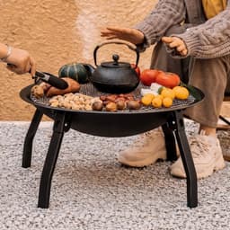 BẾP BBQ GIA ĐÌNH GẤP GỌN – BẾP NƯỚNG THAN TRÒN 55CM KÈM VỈ VÀ DỤNG CỤ NƯỚNG 5