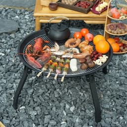 BẾP BBQ GIA ĐÌNH GẤP GỌN – BẾP NƯỚNG THAN TRÒN 55CM KÈM VỈ VÀ DỤNG CỤ NƯỚNG 7