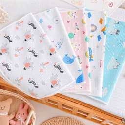 Combo 2 Tấm Lót Chống Thấm Cao Cấp Chất Vải Cotton Oragnic Ovoan Mềm Mại, Siêu Thoáng khí cho bé KT 50*70cm 1