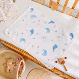 Combo 2 Tấm Lót Chống Thấm Cao Cấp Chất Vải Cotton Oragnic Ovoan Mềm Mại, Siêu Thoáng khí cho bé KT 50*70cm 5