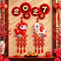 [Tặng Set Quạt 2027] Set 2 Dải Treo Trang Trí Tết, Trang Trí Nhà Cửa, Văn Phòng HOTHIT 2027 5