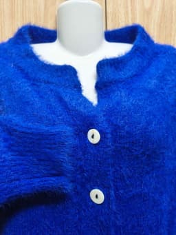 [2hand] Áo cardigan len lông xanh coban freesize đến XL 4