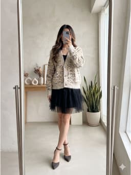 [2hand] Áo cardigan len lông mix màu kem đan nâu vàng dày freesize đến XL 1