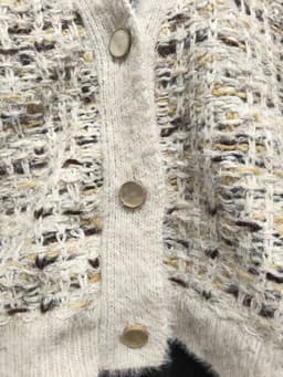 [2hand] Áo cardigan len lông mix màu kem đan nâu vàng dày freesize đến XL 5