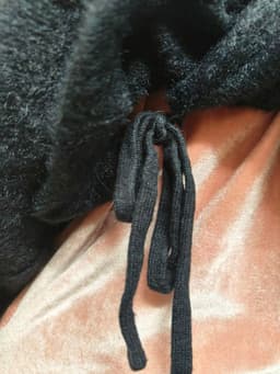 [2hand] Áo len lông thỏ cúc bọc chéo đen có dây buộc trong form thắt eo lông ngắn mềm freesize đến XL 6