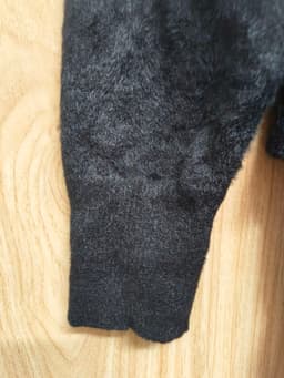 [2hand] Áo len lông thỏ cúc bọc chéo đen có dây buộc trong form thắt eo lông ngắn mềm freesize đến XL 4
