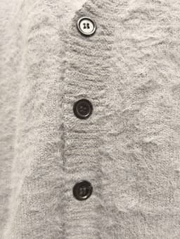 [2hand] Áo cardigan len lông thỏ xám cúc đen freesize đến 2XL 6