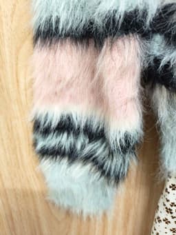 [2hand] Áo cardigan len lông thỏ kẻ ngang mix màu freesize đến L 4