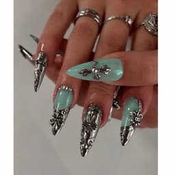 Nailbox Móng tiffany Charm Bạc 3D Gothic Y2K Cá Tính Sang Chảnh 1