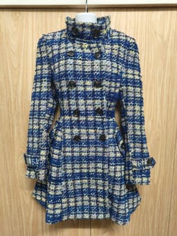 [2hand] Áo khoác dạ tweet dáng váy xanh coban size S M nhỏ 4