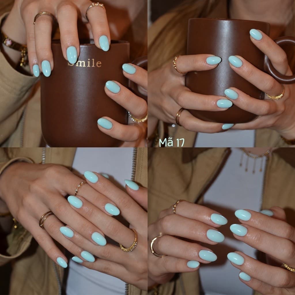 Sơn Gel Xanh Mint Pastel, Xanh Ngọc Sữa Căng Bóng, Màu Sơn Móng Tay Nhẹ Nhàng Phong Cách Hàn Quốc - Mã 14/17