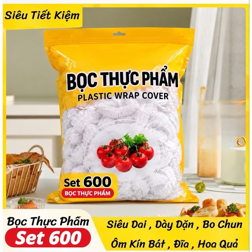 set 600 Cái Bọc Thực phẩm  Tiện Lợi , Bảo quản  đồ sạch sẽ
