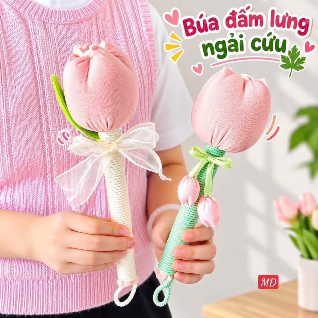 Búa Hoa Tulip Búa Ngải Cứu Đấm Lưng Đả Thông Kinh Lạc Mẫu Hoa Lụa làm quà tặng