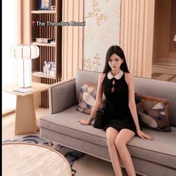 Đầm Yếm Cổ Peter Pan Phối Ren Hoa Sát Nách Dáng A Xòe Ngắn Đính Nơ Tiểu Thư Sang Chảnh Kieupham.shop 3
