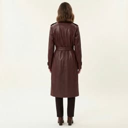 [ Hiền BigSize] Áo Khoác Măng Tô Da Dáng Dài Nữ Kèm Đai Lưng Phong Cách Hàn Quốc - Áo Trench Coat Da Nâu Thu Đông 3