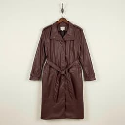 [ Hiền BigSize] Áo Khoác Măng Tô Da Dáng Dài Nữ Kèm Đai Lưng Phong Cách Hàn Quốc - Áo Trench Coat Da Nâu Thu Đông 4