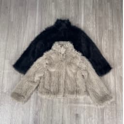 [ Hiền BigSize] Áo Khoác Lông Xù Nữ Dáng Lửng Croptop Sang Chảnh - Áo Khoác Lông Cổ Cao Ấm Áp Hàng vnxk 2