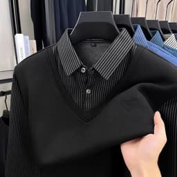 Áo Len Nam Trung Niên Lót Nỉ Nhung Ấm Áp Phối Cổ Sơ Mi Sang Trọng, Lịch Sự 6