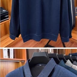 Áo Len Nam Thu Đông Lót Lông Ấm Áp Dành Cho Nam Trung Niên 9