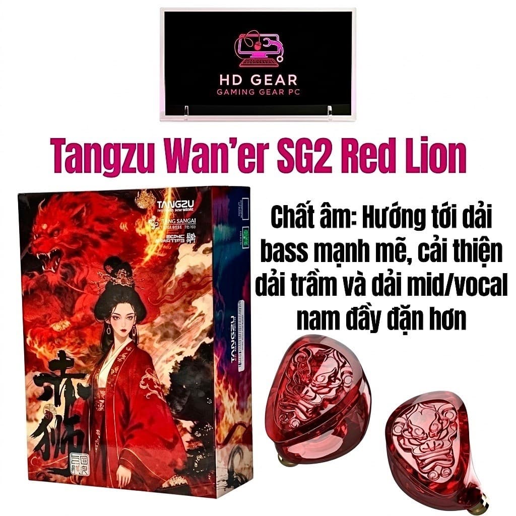 (Sẵn Việt Nam) Tai nghe nhét tai In Ear IEM Tangzu Wan'er SG 2 Bản đặc biệt Red Lion