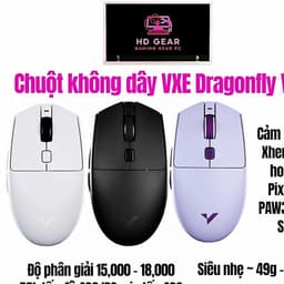 (HD Gear Store)Chuột Gaming không dây siêu nhẹ VXE Dragonfly V3 Series - 3 Mode, PAW3395SE, Sạc Nhanh Type-C 1